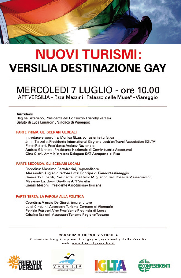 7 Luglio - Nuovi Turismi: Versilia destinazione gay, il programma del convegno