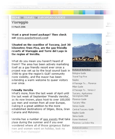 Gaydar Travel Summer 2006